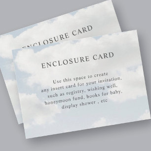 Tarjeta De Recepción Cloud Theme Nueve Personalizado