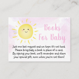 Tarjeta De Recepción Clouds Sunshine Pink Baby Shower Book Request