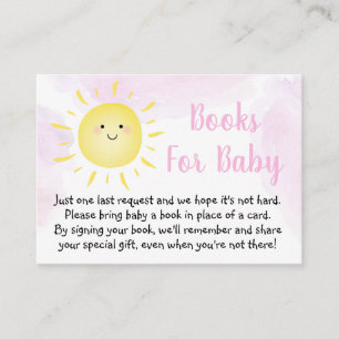 Tarjeta De Recepción Clouds Sunshine Pink Baby Shower Book Request