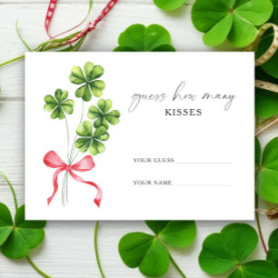 Tarjeta De Recepción Clover Bow Cuántos besos juego de boda