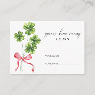 Tarjeta De Recepción Clover Bow Cuántos CORCHOS juego de boda