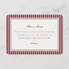 Tarjeta De Recepción Club de Viñedo de Vino Compartir una Receta Insert