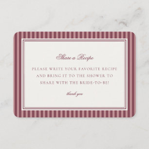 Tarjeta De Recepción Club de Viñedo de Vino Compartir una Receta Insert