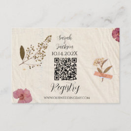 Tarjeta De Recepción Coche de gabinete de flores presionadas de Shabby