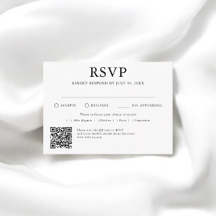 Tarjeta De Recepción Coche De Gabinete RSVP De Boda De Código Tradicion