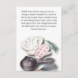 Tarjeta De Recepción Cocina de una Pizca de Amor Despedida de Soltera