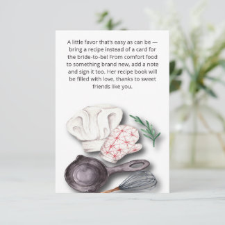 Tarjeta De Recepción Cocina de una Pizca de Amor Despedida de Soltera