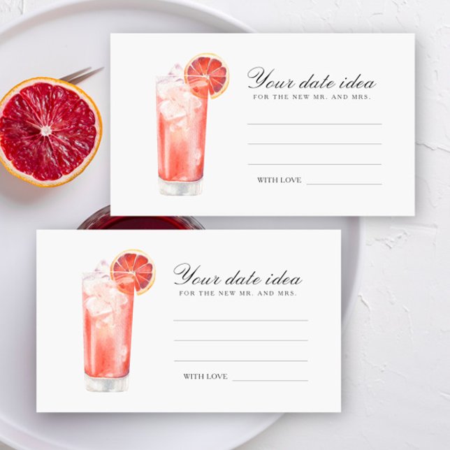 Tarjeta De Recepción Cocktail Bridal Shower - Date night ideas (Subido por el creador)