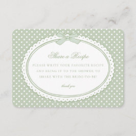 Tarjeta De Recepción Cocota de Gingham Verde Compartir una Receta