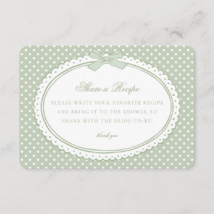 Tarjeta De Recepción Cocota de Gingham Verde Compartir una Receta