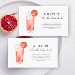 Tarjeta De Recepción Cóctel cítrico - Receta para la futura novia