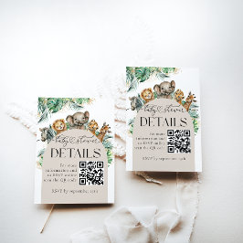 Tarjeta De Recepción Codificación de los datos de Baby Shower de Safari