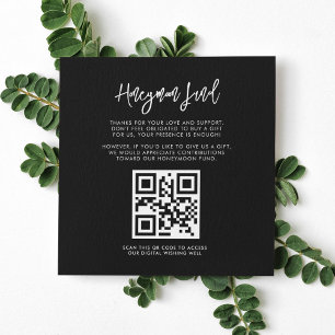 Tarjeta De Recepción Codificación QR del fondo moderno de luna de miel