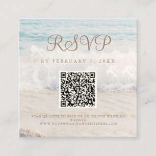 Tarjeta De Recepción Código de exploración de Bodas costeros/oceánicos 