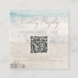 Tarjeta De Recepción Código de exploración de Bodas costeros/oceánicos 