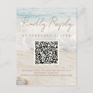 Tarjeta De Recepción Código de exploración de Bodas costeros/oceánicos 