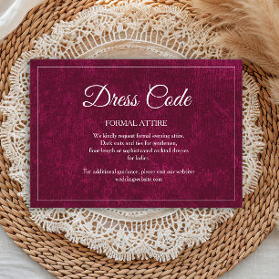 Tarjeta De Recepción Código de Vestido de Boda Elegante Clásico de Fram