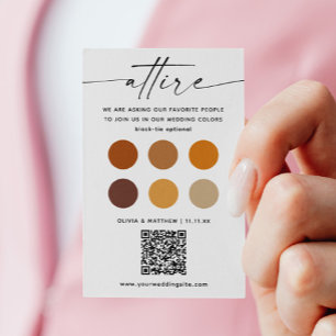 Tarjeta De Recepción Código de vestido de boda otoño + código QR Aneu