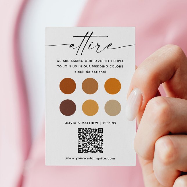Tarjeta De Recepción Código de vestido de boda otoño + código QR | Aneu (Subido por el creador)
