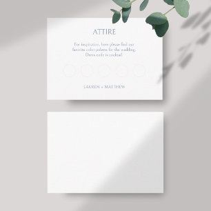 Tarjeta De Recepción Código de vestimenta BLANK DIY Wedding RSVP