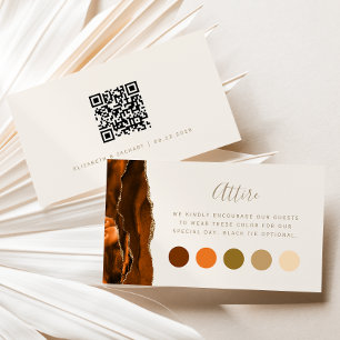 Tarjeta De Recepción Código de vestimenta de Boda de marfil de Naranja 