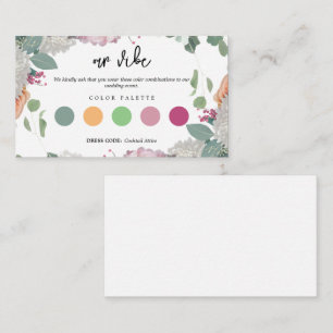 Tarjeta De Recepción Código de vestimenta de Boda floral