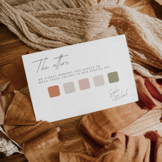 Tarjeta De Recepción Código de Vestimenta de Boda Minimalista de Blanco