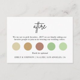 Tarjeta De Recepción Código de vestimenta de Boda mínimo moderno