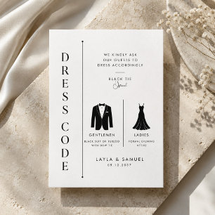 Tarjeta De Recepción Código de Vestimenta de Boda Opcional de Corbata N