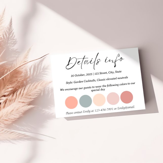 Tarjeta De Recepción Código de vestimenta de personalizable y Boda de c (Subido por el creador)