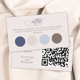 Tarjeta De Recepción código de vestimenta de vestimenta de boda inserta