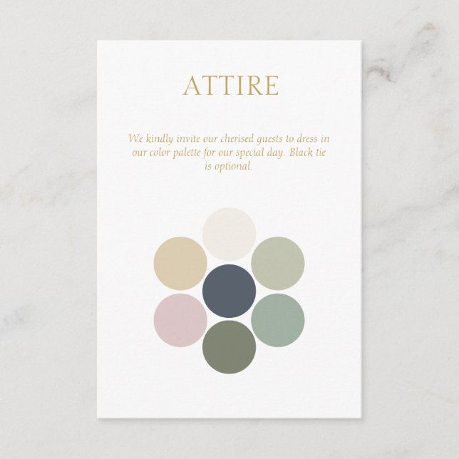 Tarjeta De Recepción Código de vestimenta del Boda del sabio del punto  (Anverso)
