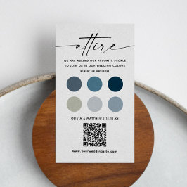 Tarjeta De Recepción Código de vestir Boda Náutico + Código QR | Atacar
