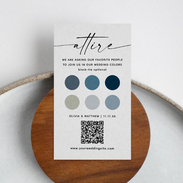 Tarjeta De Recepción Código de vestir Boda Náutico + Código QR | Atacar (Subido por el creador)