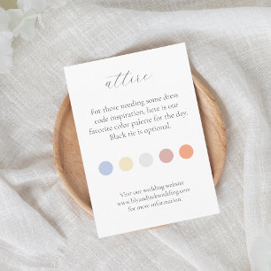 Tarjeta De Recepción Código de vestir de Boda de color de punto de colo