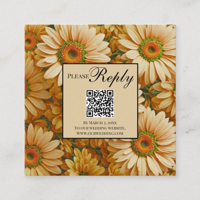 Tarjeta De Recepción código qr amarillo amarillo amarillo amarillo amar (Anverso)