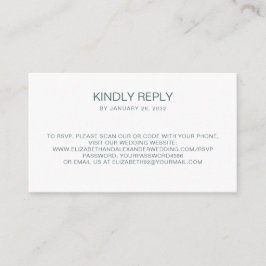 Tarjeta De Recepción Código QR blanco simple en línea RSVP