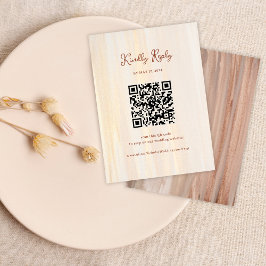 Tarjeta De Recepción Código QR Boda acuática Terracotta Gold RSVP