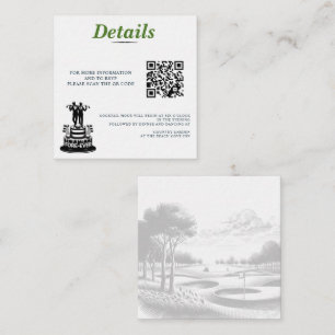 Tarjeta De Recepción Código QR Boda de Golf Grooms