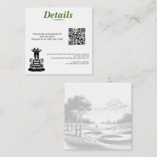 Tarjeta De Recepción Código QR Boda de Golf Grooms