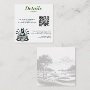 Tarjeta De Recepción Código QR Boda de parejas de golf