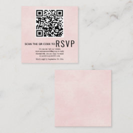 Tarjeta De Recepción Código QR boda rosa suave con confirmación RSVP