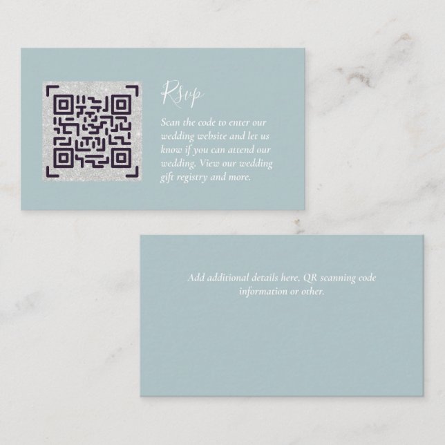 Tarjeta De Recepción CÓDIGO QR Boda RSVP Detalles Regalos de alojamient (Anverso / Reverso)