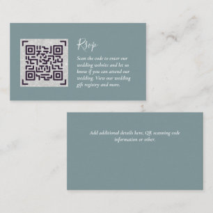 Tarjeta De Recepción CÓDIGO QR Boda RSVP Detalles Regalos de alojamient
