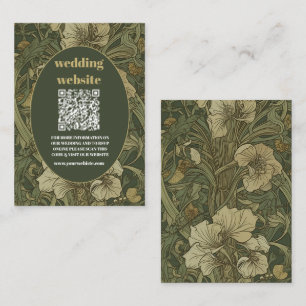 Tarjeta De Recepción código qr Boda Vintage Floral Art Nouveau