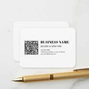 Tarjeta De Recepción Código QR comercial y texto retro-moderno editable