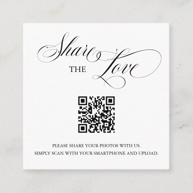 Tarjeta De Recepción Código QR Compartir el Amor para Insertar Fotos en (Anverso)