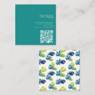 Tarjeta De Recepción Código QR de acuario colorido