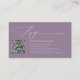 Tarjeta De Recepción Código QR de ArtsApp elegante RSVP Caligrafía de L