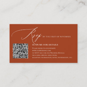 Tarjeta De Recepción Código QR de ArtsApp elegante RSVP Caligrafía de L